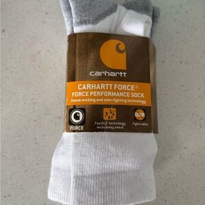 Carhartt Force White and Gray Athletic Socks